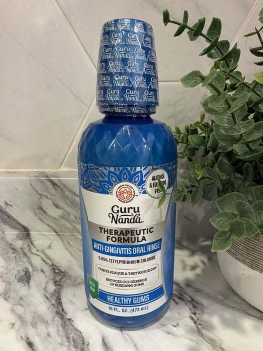 GuruNanda Therapeutic Formula Anti-Gingivitis Oral Rinse Wild Mint 16 FL. OZ.